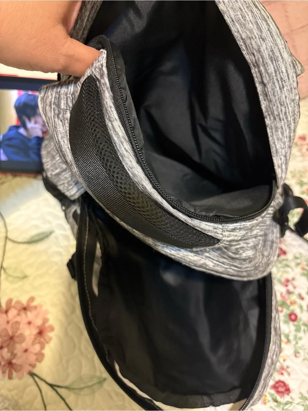 PINK Victoria's Secret Heather Gray and Black Men's Backpack